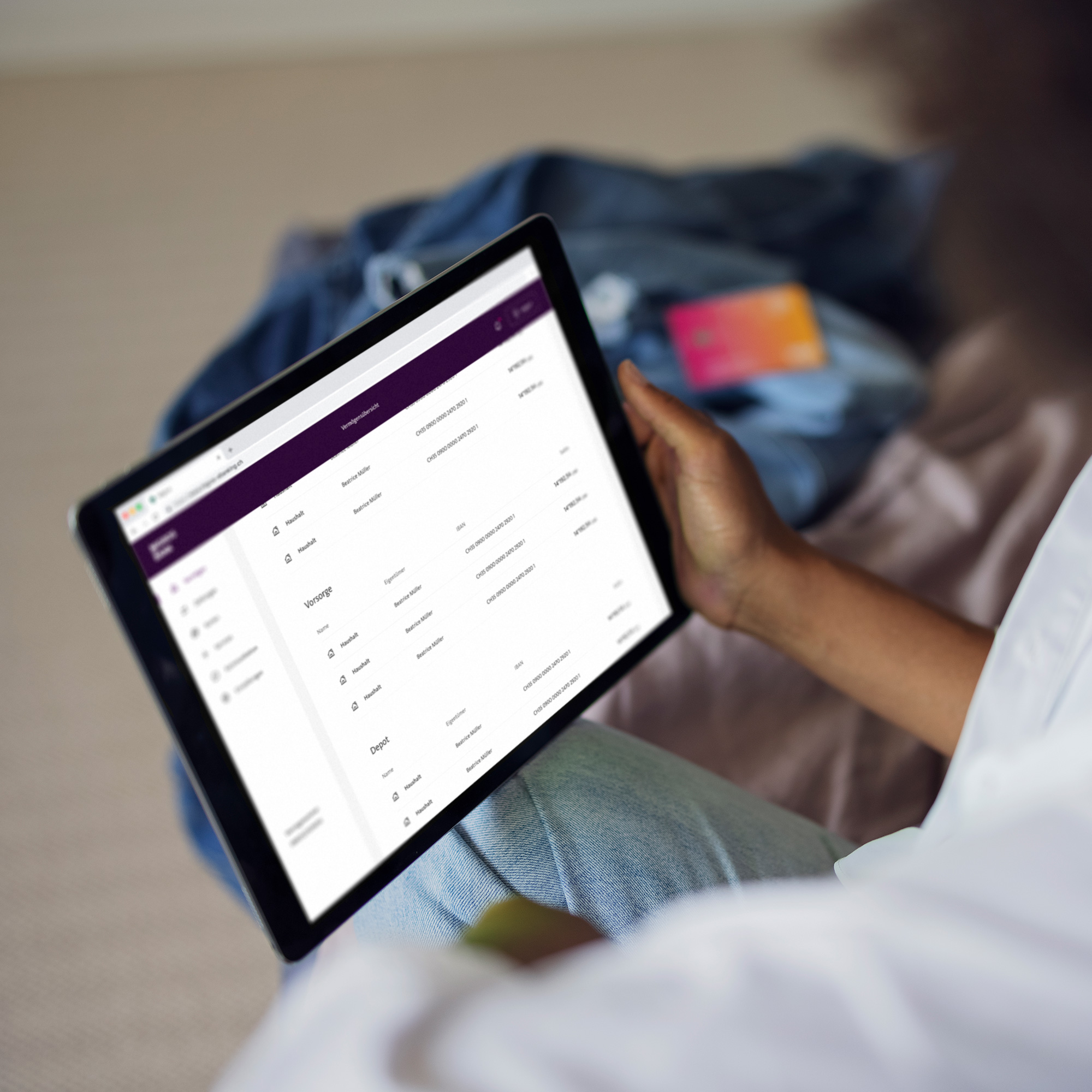 Ebanking auf einem Tablet